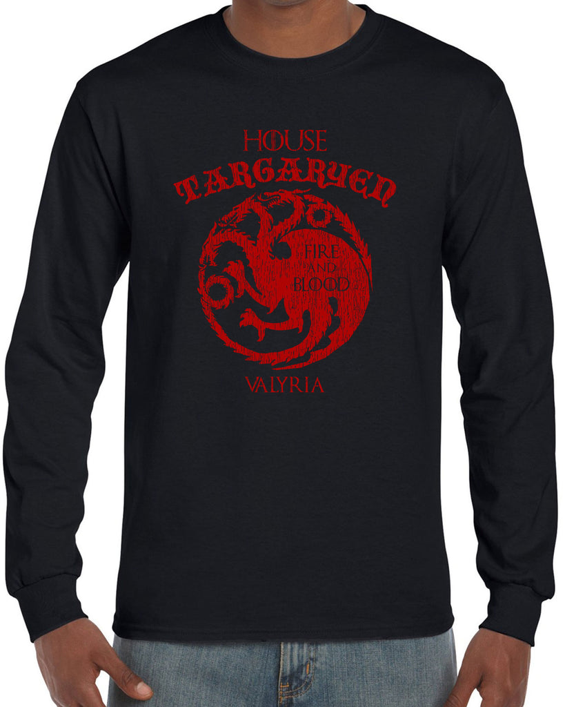 House Targaryen Long Sleeve Shirt fire and blood dragon Game of Thrones bend the knee Khaleesi queen daenerys sigil king fantasy Kings Landing