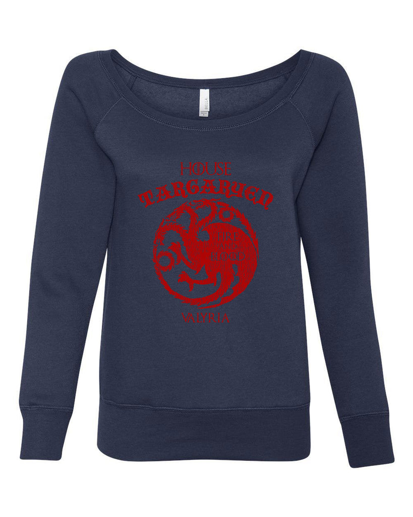 House Targaryen Womens Off the Shoulder Shirt fire and blood dragon Game of Thrones bend the knee Khaleesi queen daenerys sigil king fantasy Kings Landing