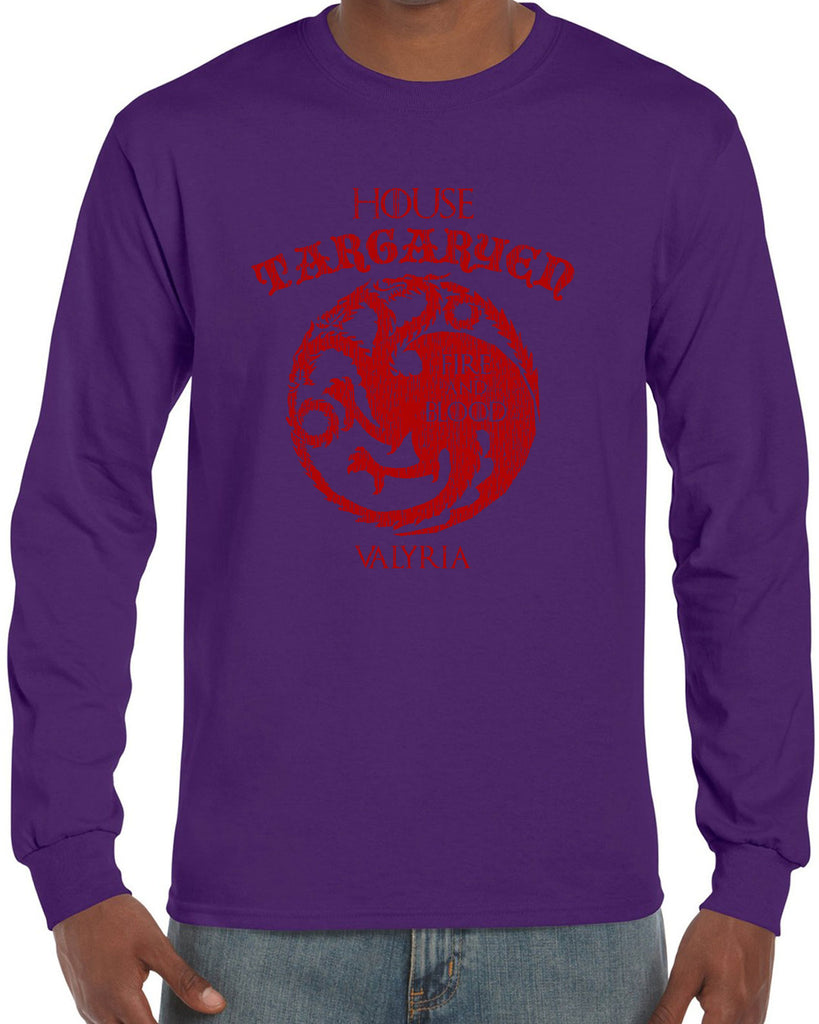 House Targaryen Long Sleeve Shirt fire and blood dragon Game of Thrones bend the knee Khaleesi queen daenerys sigil king fantasy Kings Landing