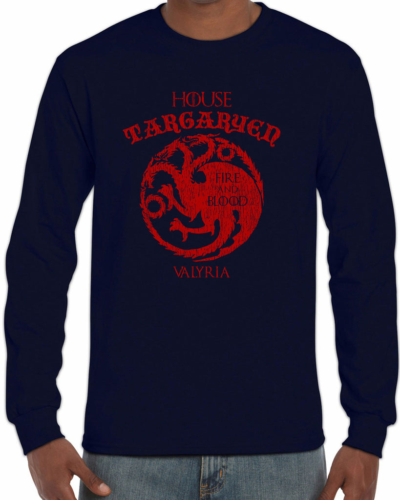 House Targaryen Long Sleeve Shirt fire and blood dragon Game of Thrones bend the knee Khaleesi queen daenerys sigil king fantasy Kings Landing