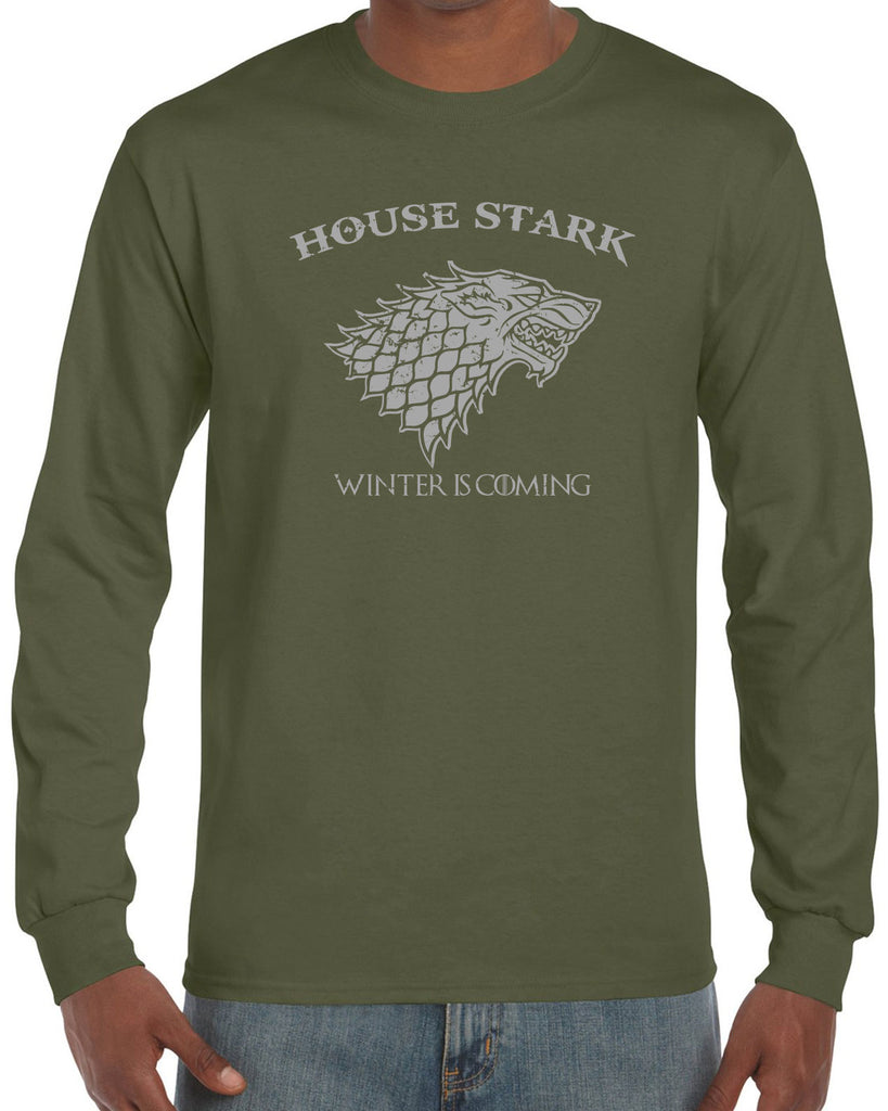House Stark Long Sleeve Shirt dire wolf winterfell game of thrones jon snow winter is coming the north remembers tv show fantasy westeros Kings Landing