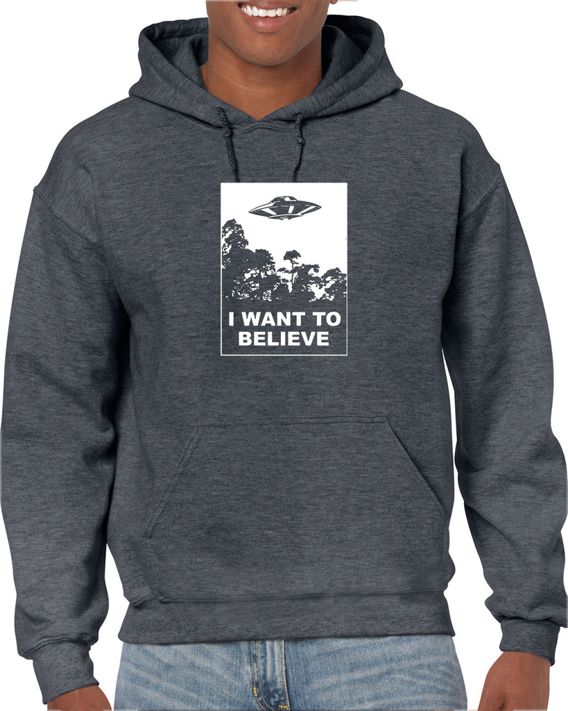 I want to believe Hoodie Hooded Sweatshirt alien ufo tv show scary vintage retro flying saucer files