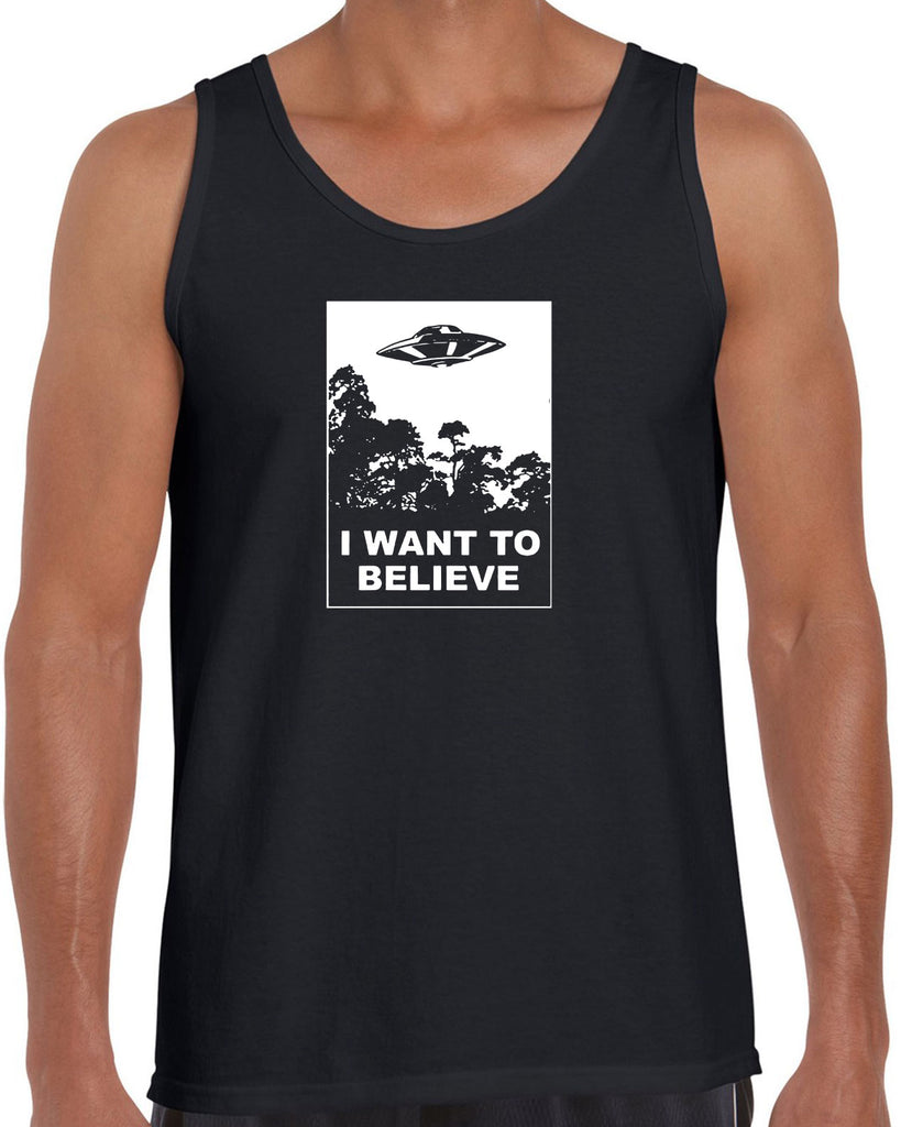 I want to believe Tank Top alien ufo tv show scary vintage retro flying saucer files