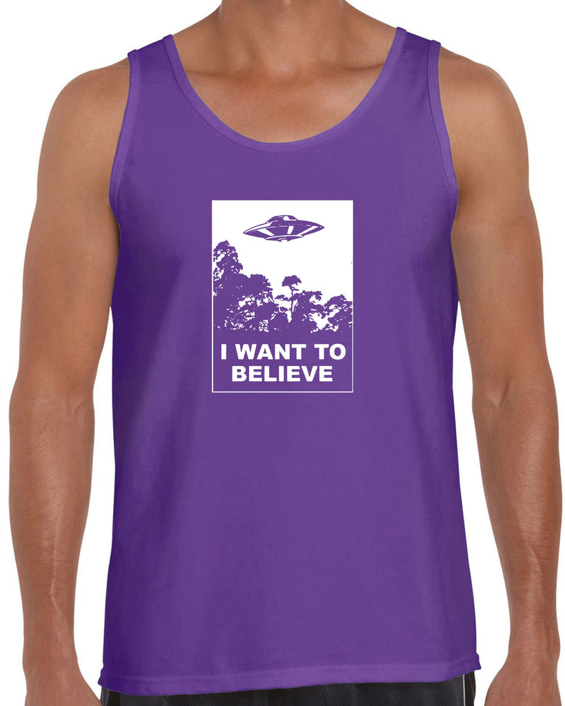 I want to believe Tank Top alien ufo tv show scary vintage retro flying saucer files