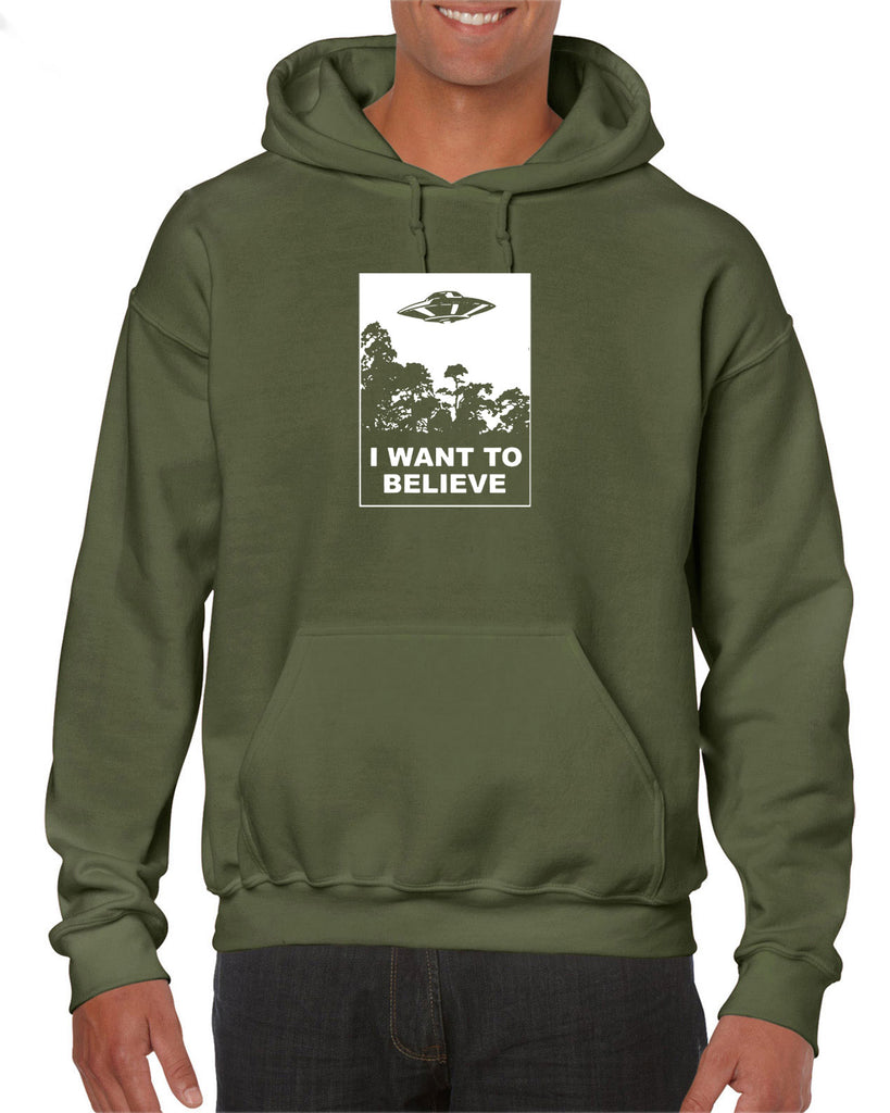 I want to believe Hoodie Hooded Sweatshirt alien ufo tv show scary vintage retro flying saucer files