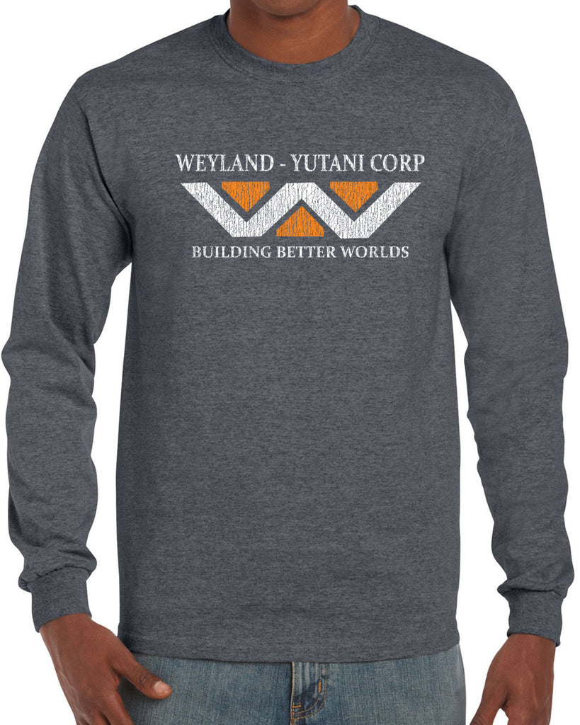 Weyland-Yutani Corporation Mens Long Sleeve Shirt aliens 80s movie scary horror film alien
