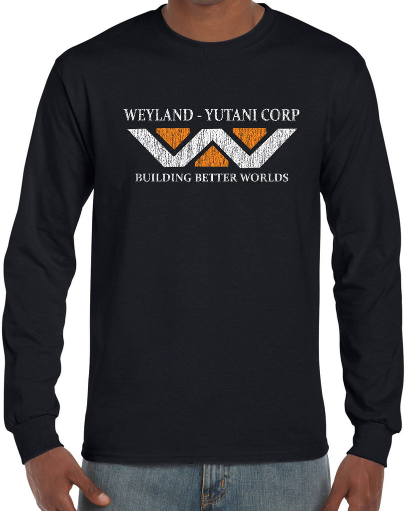 Weyland-Yutani Corporation Mens Long Sleeve Shirt aliens 80s movie scary horror film alien