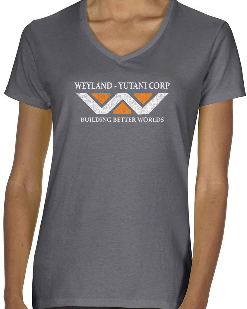 Weyland-Yutani Corporation Womens V-neck T-shirt aliens 80s movie scary horror film alien