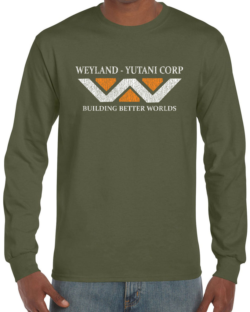 Weyland-Yutani Corporation Mens Long Sleeve Shirt aliens 80s movie scary horror film alien