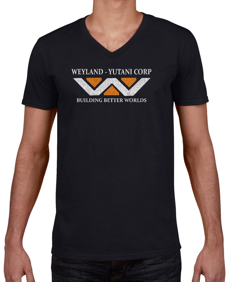 Men's Short Sleeve V-Neck T-Shirt - Weyland-Yutani Corporation