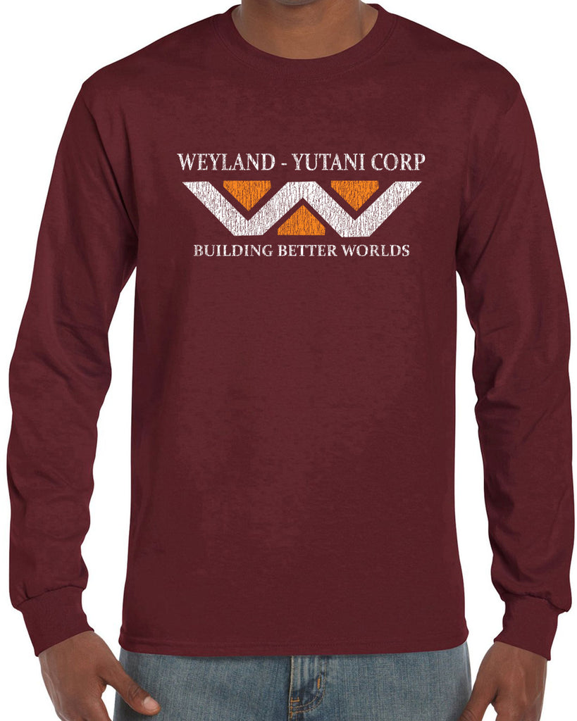 Weyland-Yutani Corporation Mens Long Sleeve Shirt aliens 80s movie scary horror film alien