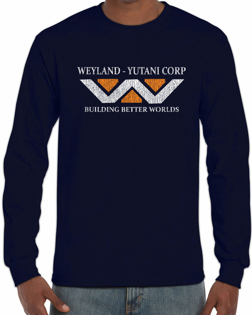 Weyland-Yutani Corporation Mens Long Sleeve Shirt aliens 80s movie scary horror film alien