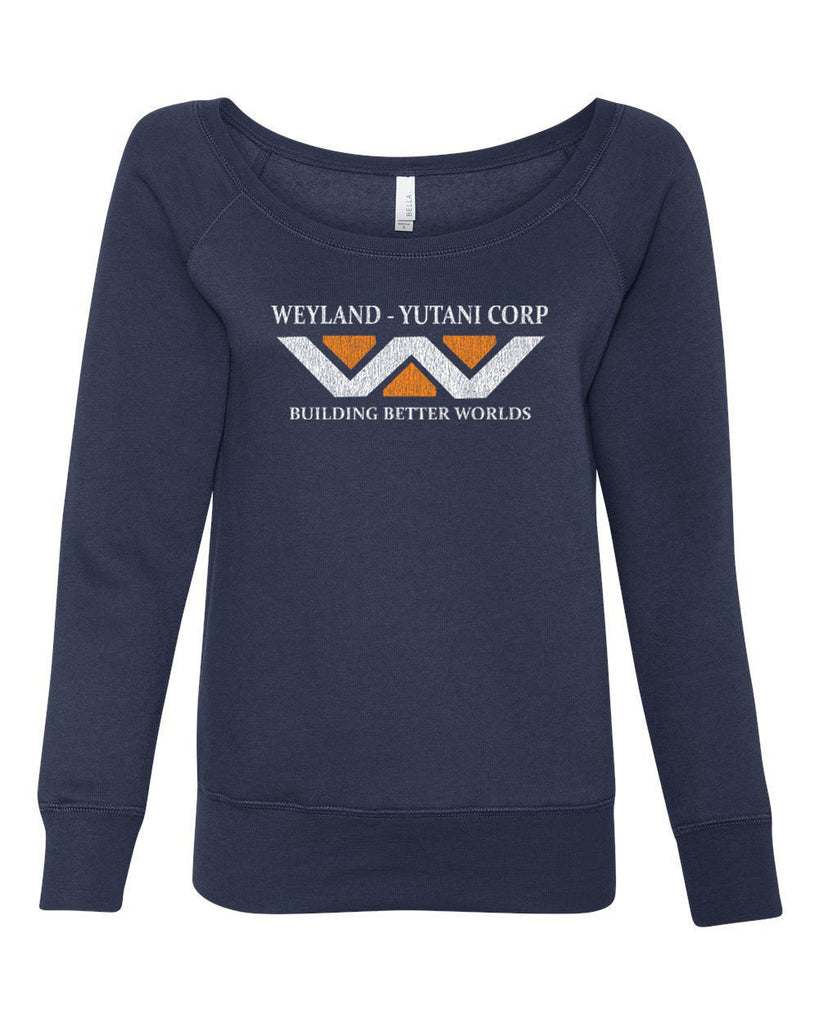 Weyland-Yutani Corporation Womens Off The Shoulder Sweatshirt aliens 80s movie scary horror film alien