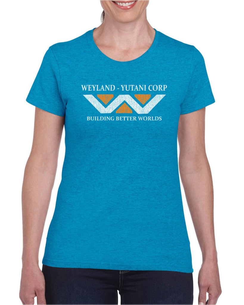 Weyland-Yutani Corporation Womens Short Sleeve T-shirt aliens 80s movie scary horror film alien