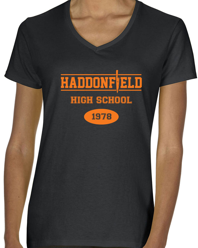 Hot Press Apparel Haddonfield High School Scary Movie Halloween Vintage Party Costume Gift Present Myers Slasher Horror Film