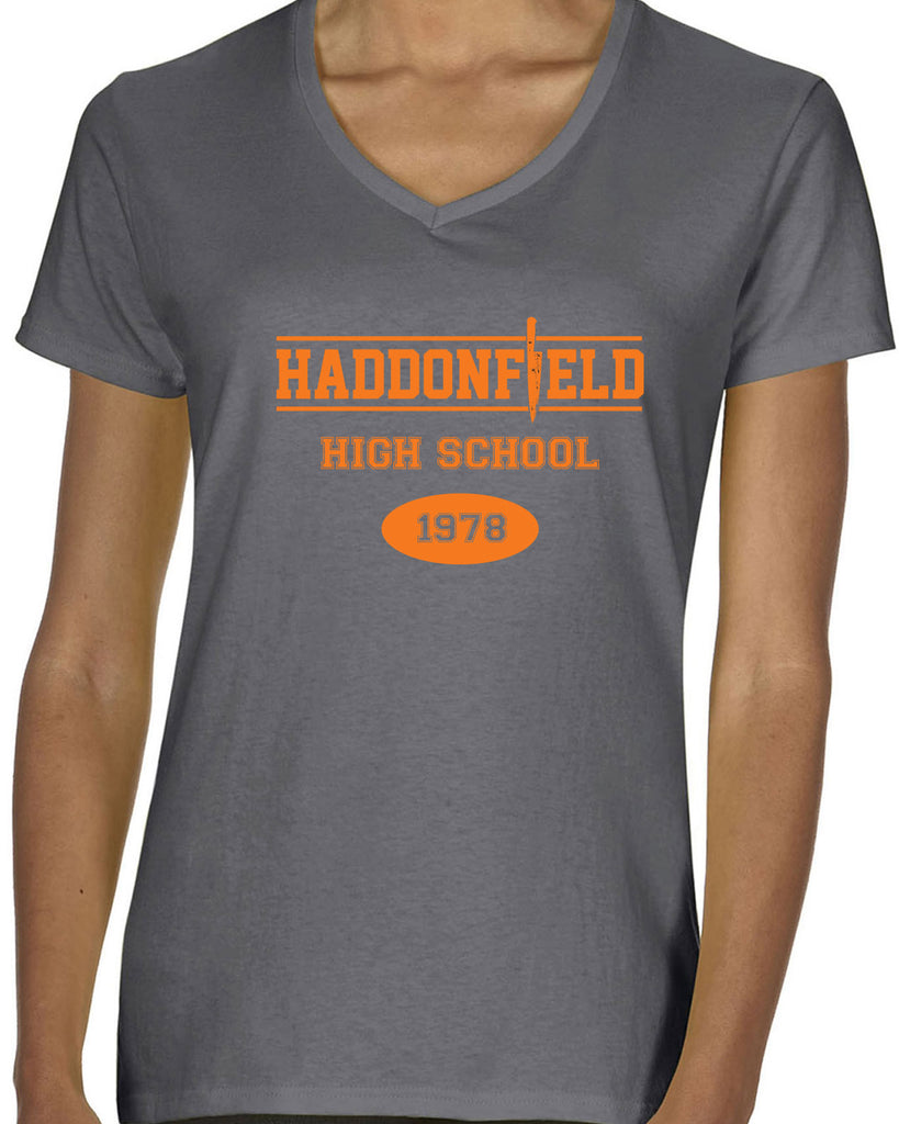 Hot Press Apparel Haddonfield High School Scary Movie Halloween Vintage Party Costume Gift Present Myers Slasher Horror Film