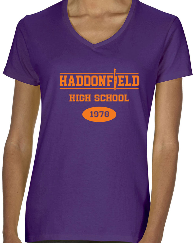 Hot Press Apparel Haddonfield High School Scary Movie Halloween Vintage Party Costume Gift Present Myers Slasher Horror Film