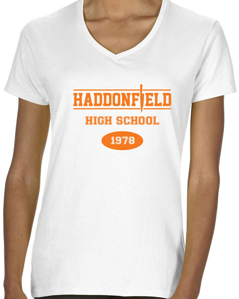 Hot Press Apparel Haddonfield High School Scary Movie Halloween Vintage Party Costume Gift Present Myers Slasher Horror Film