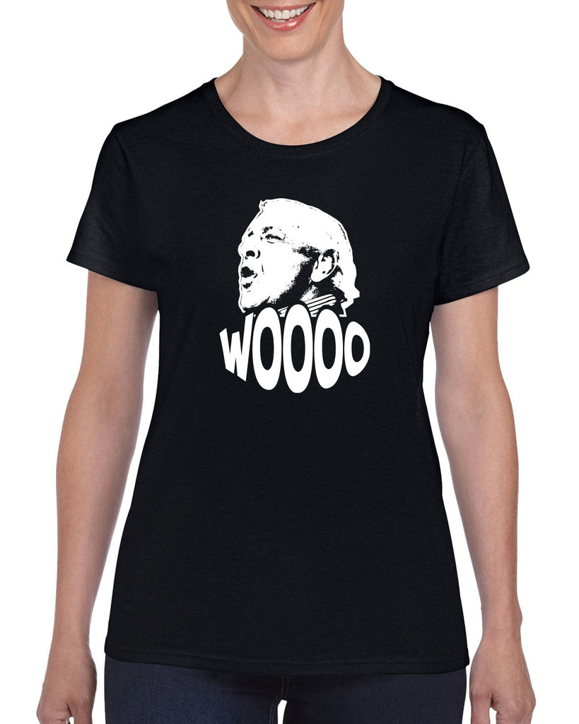 Wooo Womens T-shirt stylin', profilin', limousine riding, jet flying, kiss-stealing, wheelin' and dealin' son of a gun wrestling 90s wrestler legend champion heavy weight