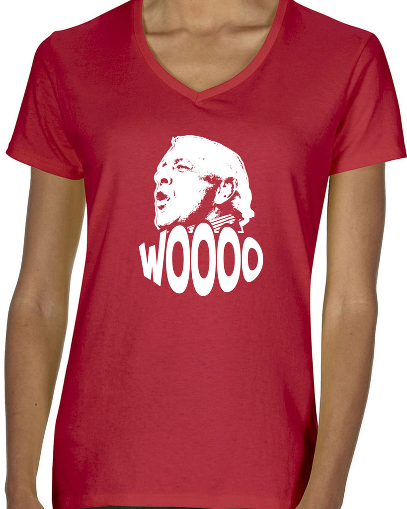Wooo Womens V-neck T-shirt stylin', profilin', limousine riding, jet flying, kiss-stealing, wheelin' and dealin' son of a gun wrestling 90s wrestler legend champion heavy weight