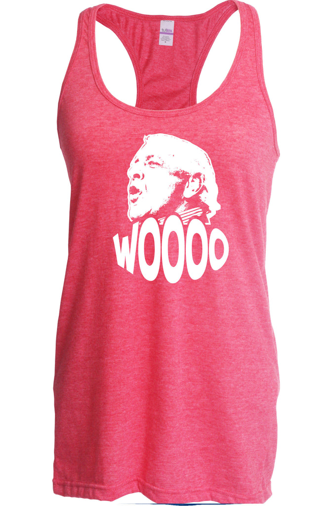 Wooo Racerback Tank Top racer back stylin', profilin', limousine riding, jet flying, kiss-stealing, wheelin' and dealin' son of a gun wrestling 90s wrestler legend champion heavy weight