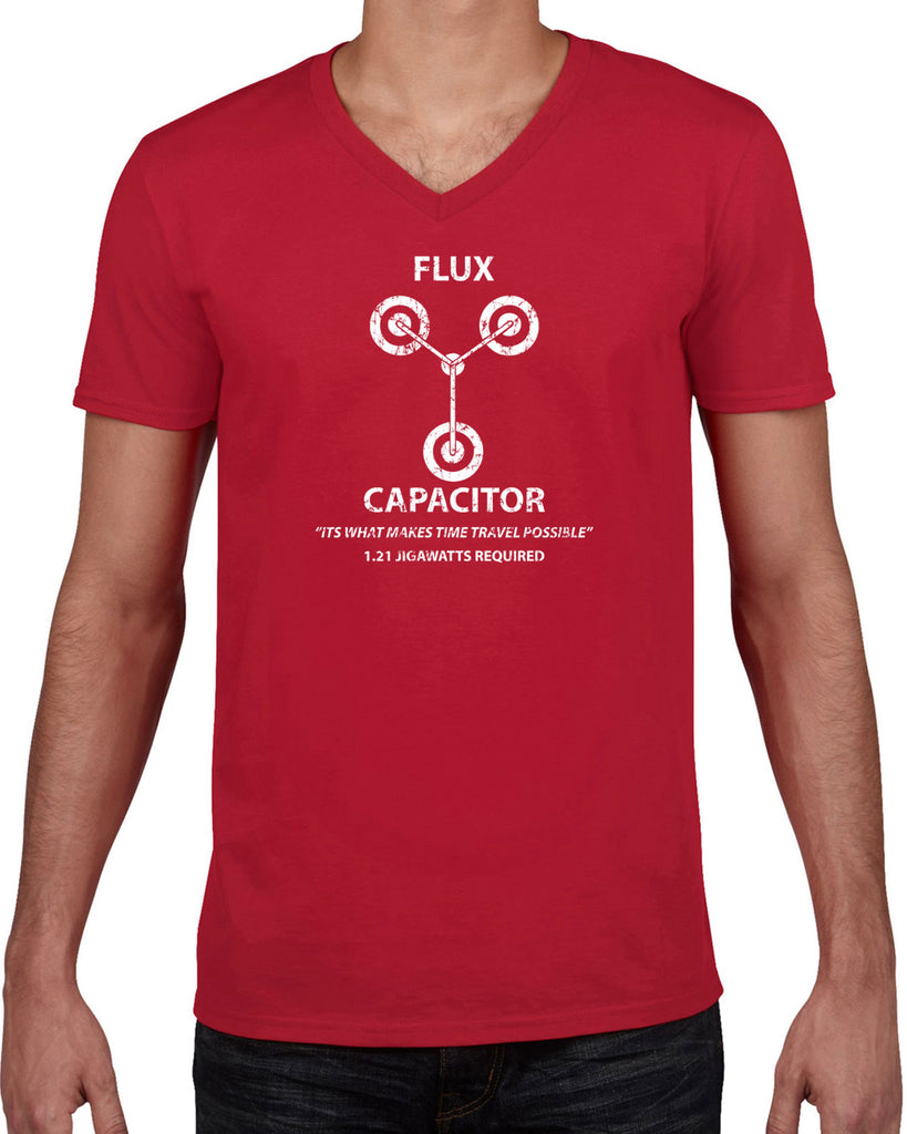Men's Short Sleeve V-Neck T-Shirt - Flux Capacitor