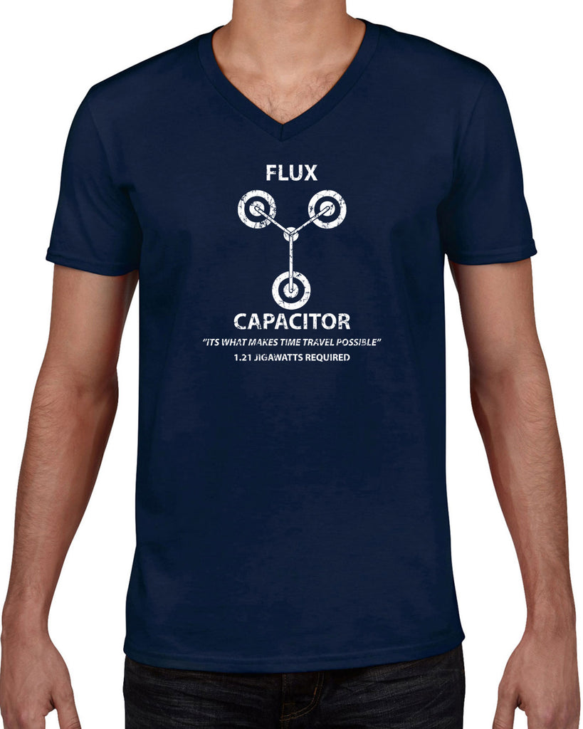 Men's Short Sleeve V-Neck T-Shirt - Flux Capacitor