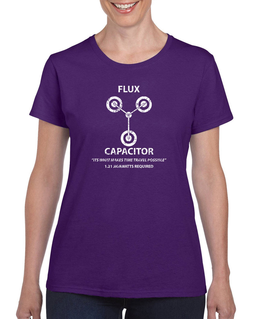 Flux Capacitor Womens T-shirt time travel back to the future marty mcfly doc brown 80s movie party