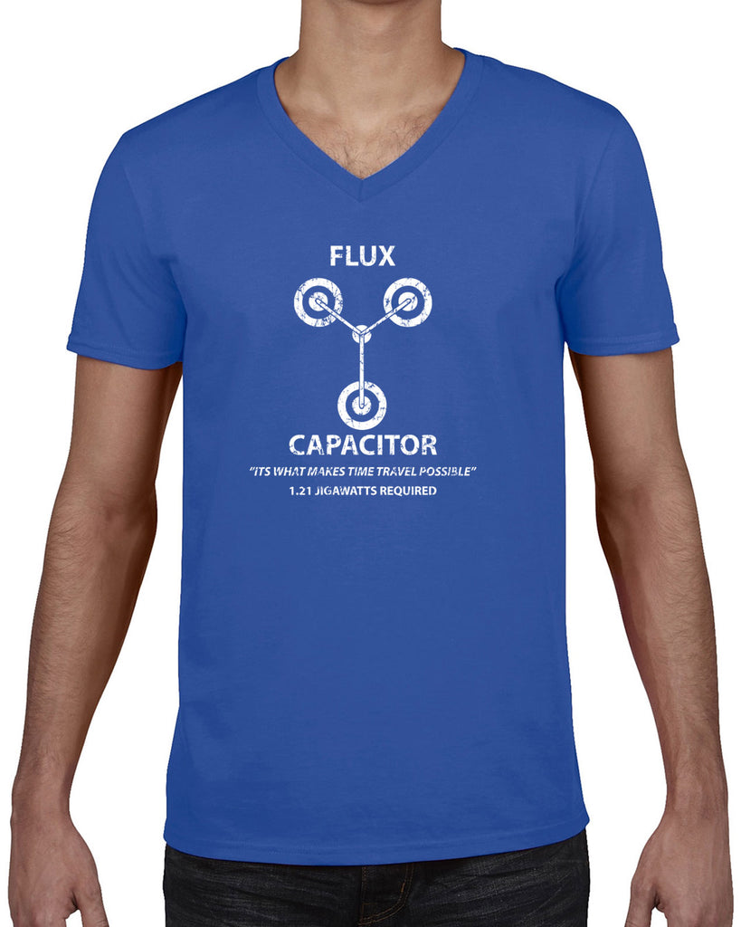Men's Short Sleeve V-Neck T-Shirt - Flux Capacitor