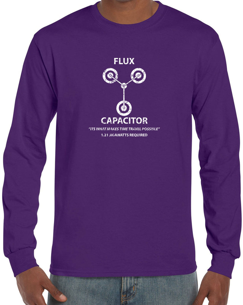 Flux Capacitor Long Sleeve Shirt time travel back to the future marty mcfly doc brown 80s movie party
