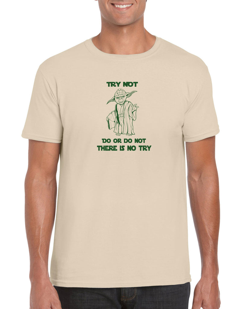Do or Do Not There is not Try Mens T-shirt funny star wars yoda jedi geek nerd 80s movie party skywalker