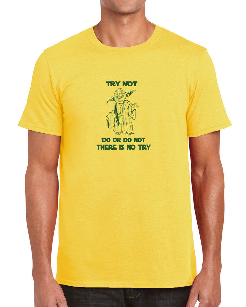 Do or Do Not There is not Try Mens T-shirt funny star wars yoda jedi geek nerd 80s movie party skywalker