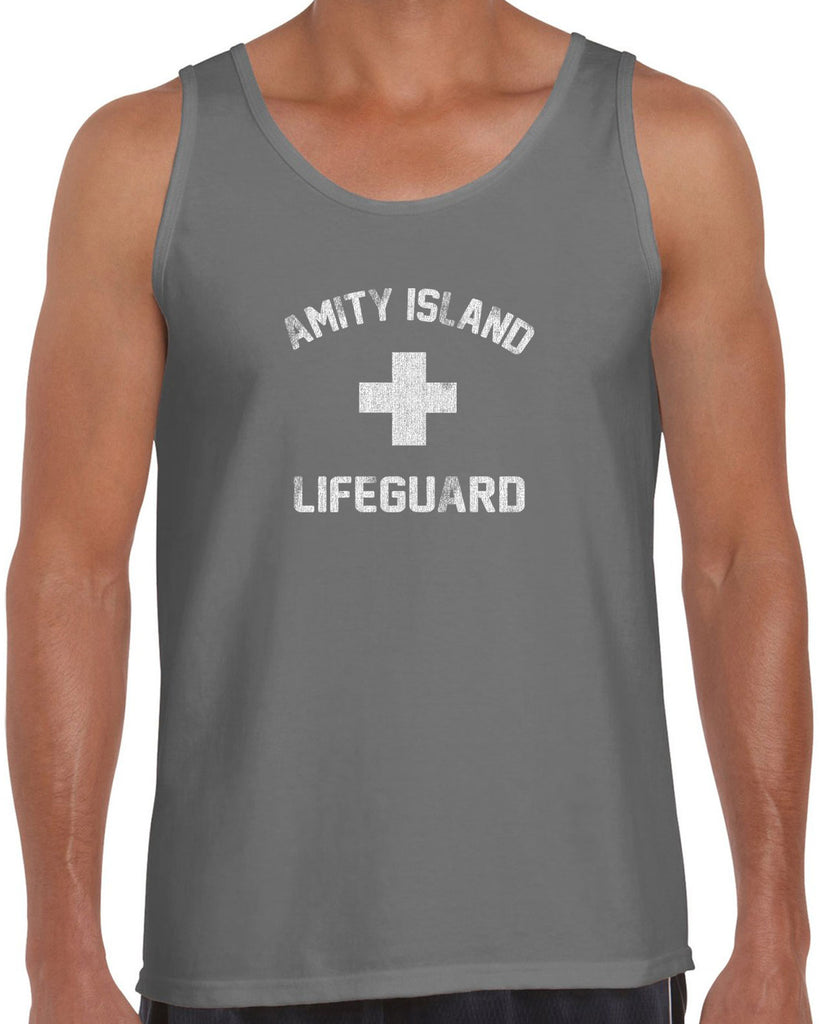 Amity Island Lifeguard  Tank Top jaws great white sharks you're gonna need a bigger boat scary movie horror