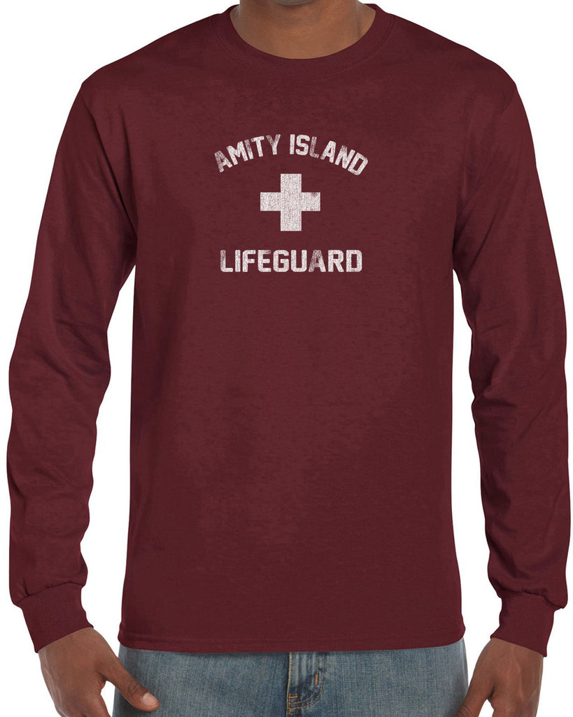 Men's Long Sleeve Shirt - Amity Island Lifeguard
