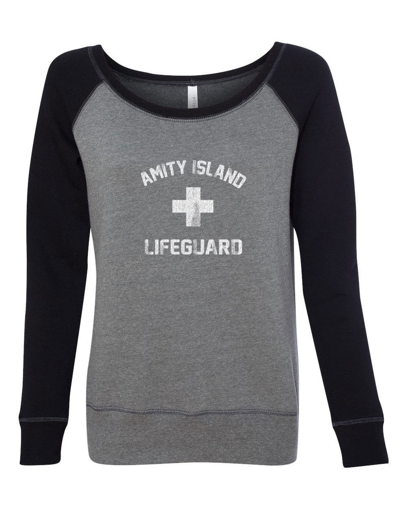 Women's Off the Shoulder Sweatshirt - Amity Island Lifeguard