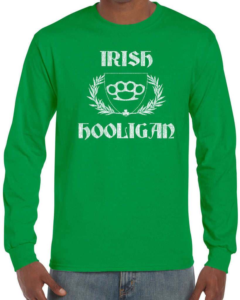 Irish Hooligan Leprechaun Long Sleeve Shirt St. Patricks Day funny party clover irish beer drunk drink party college holiday pattys day