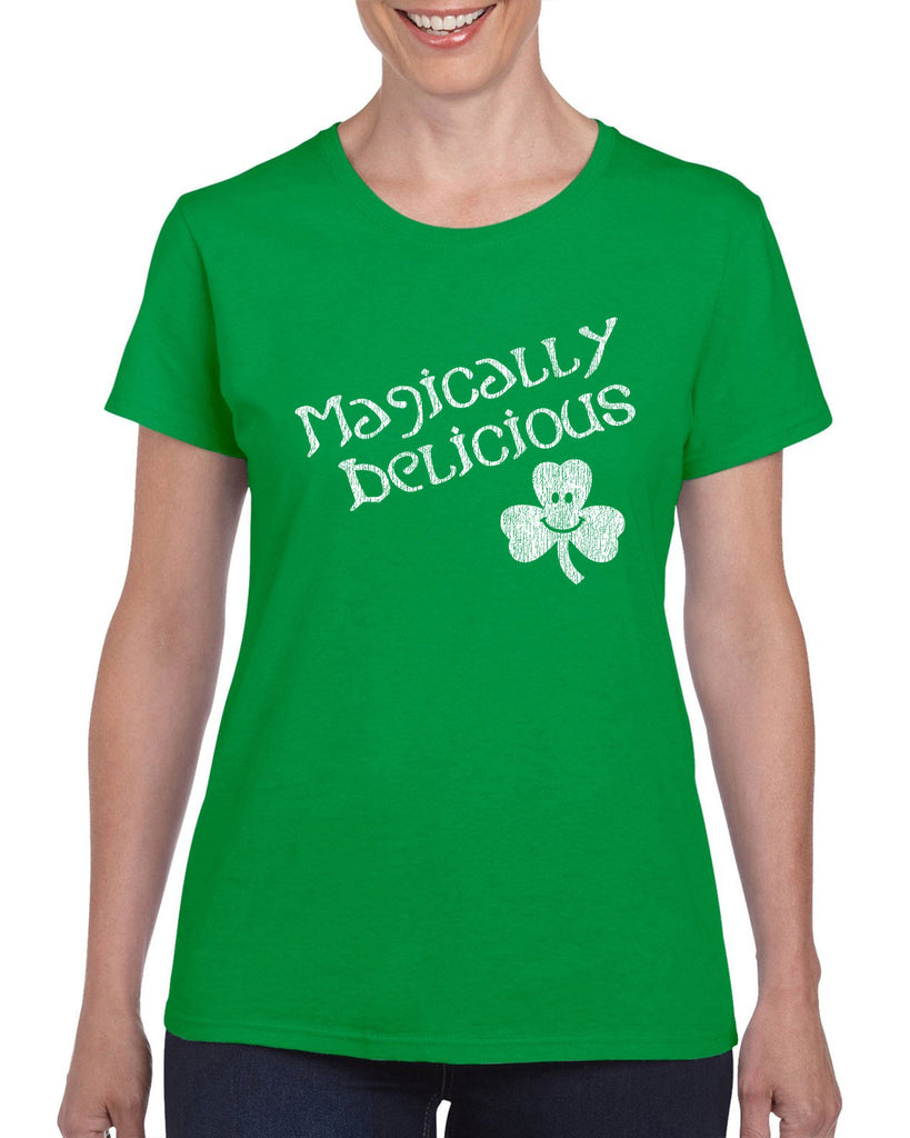 Magically Delicious Womens T-shirt leprechaun clover St. Patricks Day st. pattys day Irish Ireland ginger drunk drinking party college holiday