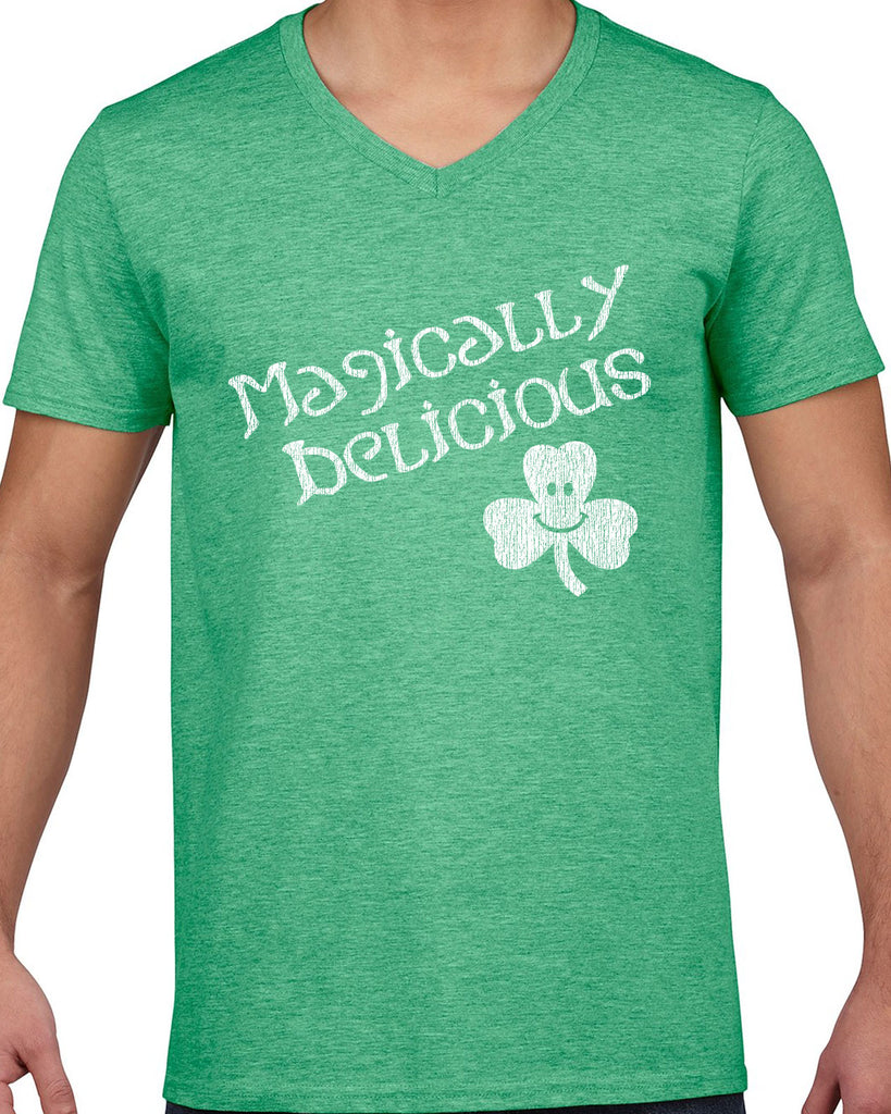Magically Delicious V-neck Shirt leprechaun clover St. Patricks Day st. pattys day Irish Ireland ginger drunk drinking party college holiday