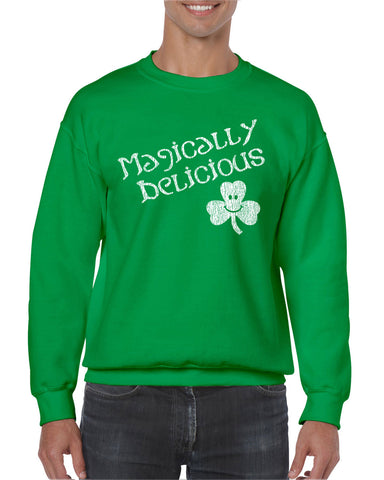Magically Delicious Crew Sweatshirt leprechaun clover St. Patricks Day st. pattys day Irish Ireland ginger drunk drinking party college holiday
