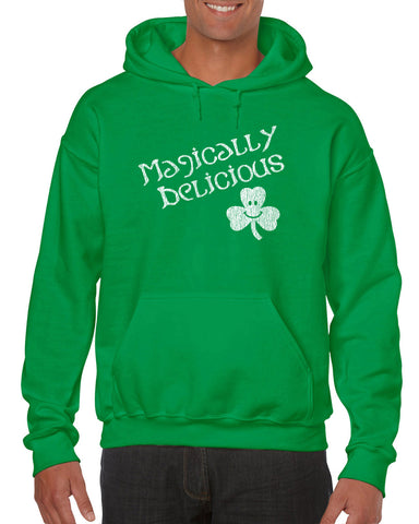 Magically Delicious Hoodie Hooded Sweatshirt leprechaun clover St. Patricks Day st. pattys day Irish Ireland ginger drunk drinking party college holiday