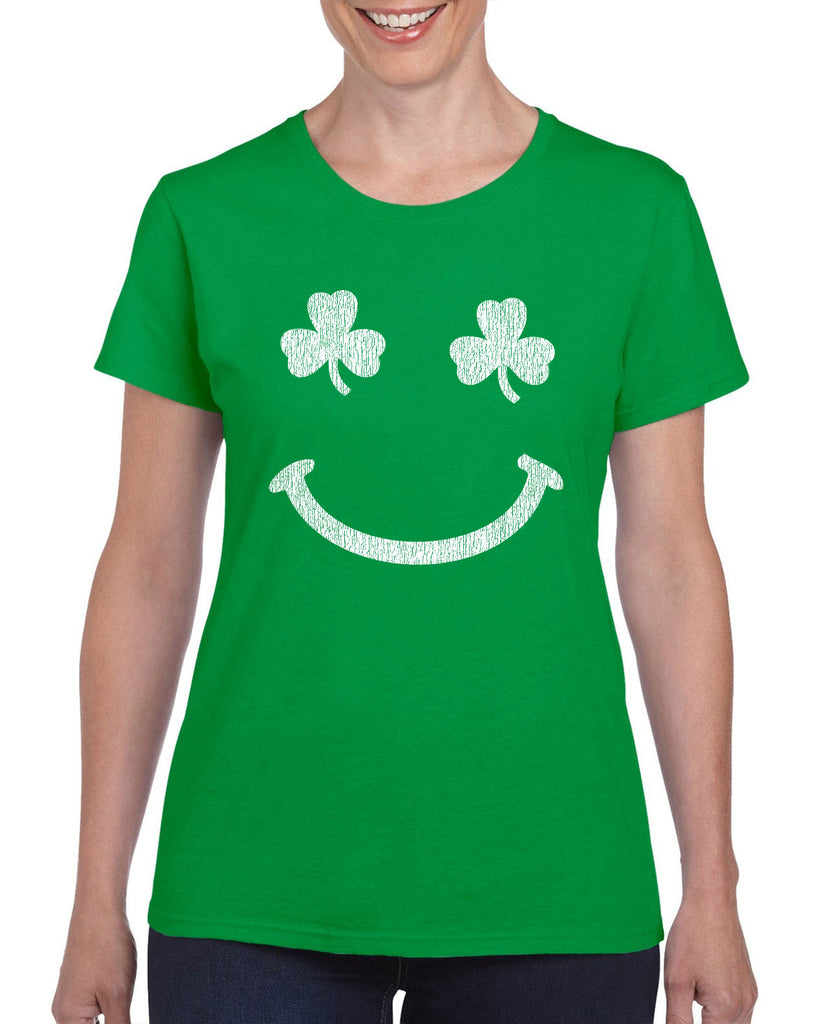 Irish Smile Womens T-shirt leprechaun clover St. Patricks Day st. pattys day Irish Ireland ginger drunk drinking party college holiday