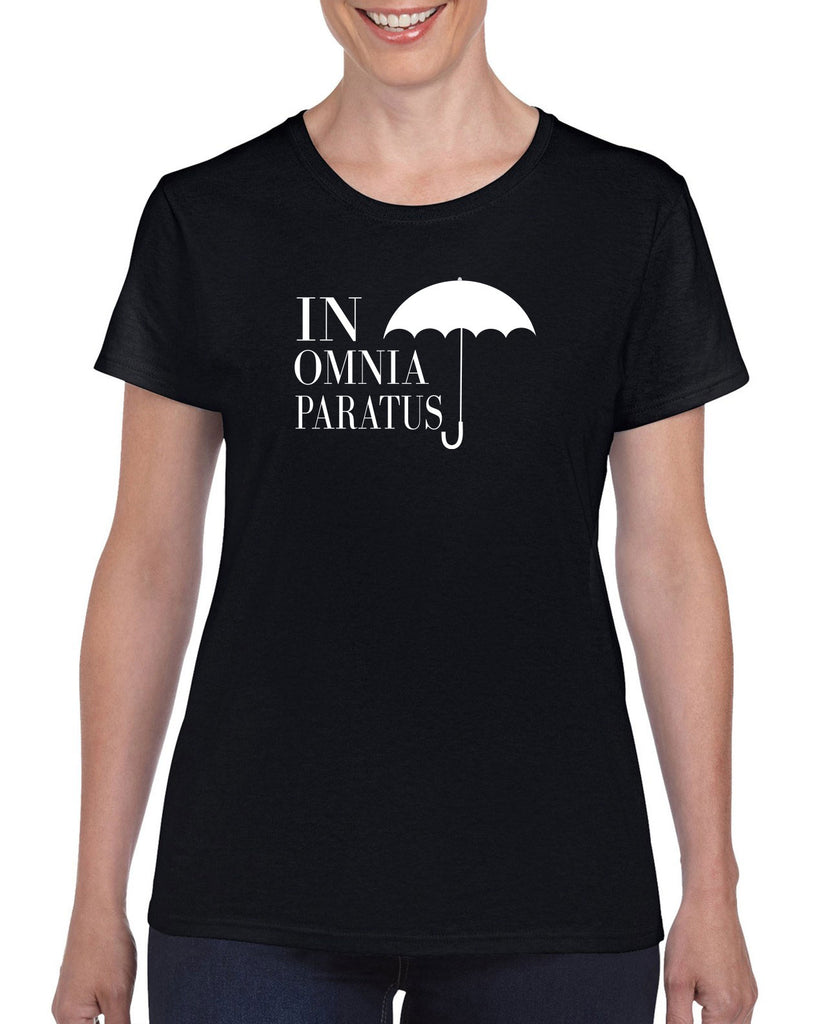 In Omnia Paratus Womens T-shirt funny tv show gilmore girls lori rory lukes diner umbrella vintage retro