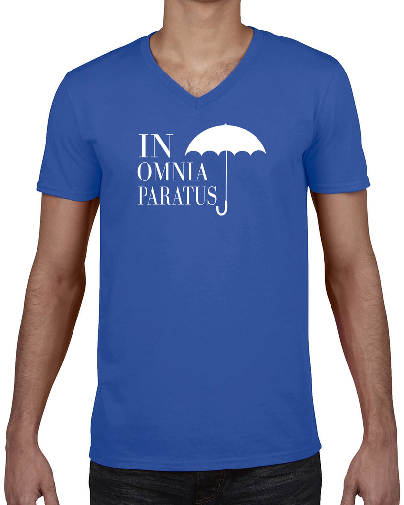 In Omnia Paratus Mens V-neck Shirt funny tv show gilmore girls lori rory lukes diner umbrella vintage retro