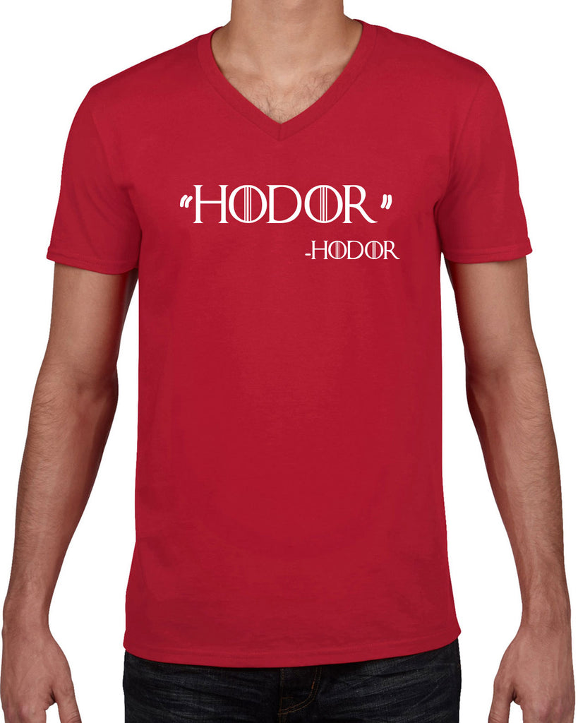 Men's Short Sleeve V-Neck T-Shirt - Hodor