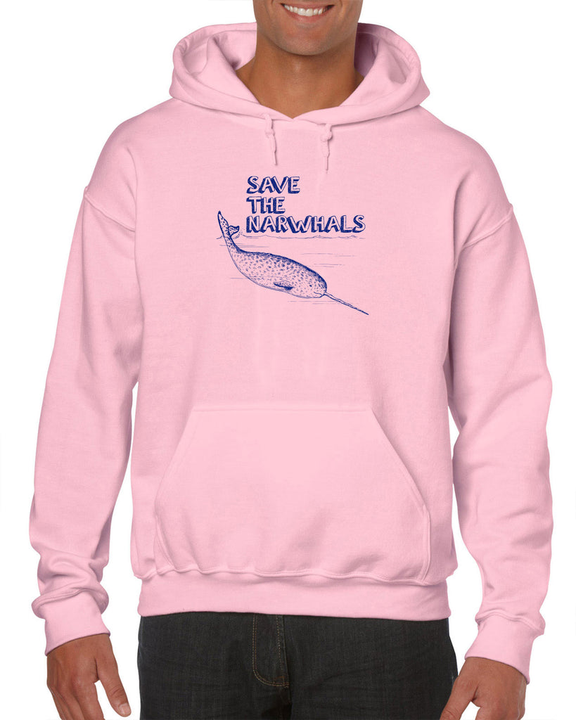 Save the Narwhals Hoodie Hooded Sweatshirt funny whale conservation preservation endangered species ocean animal mammal whale