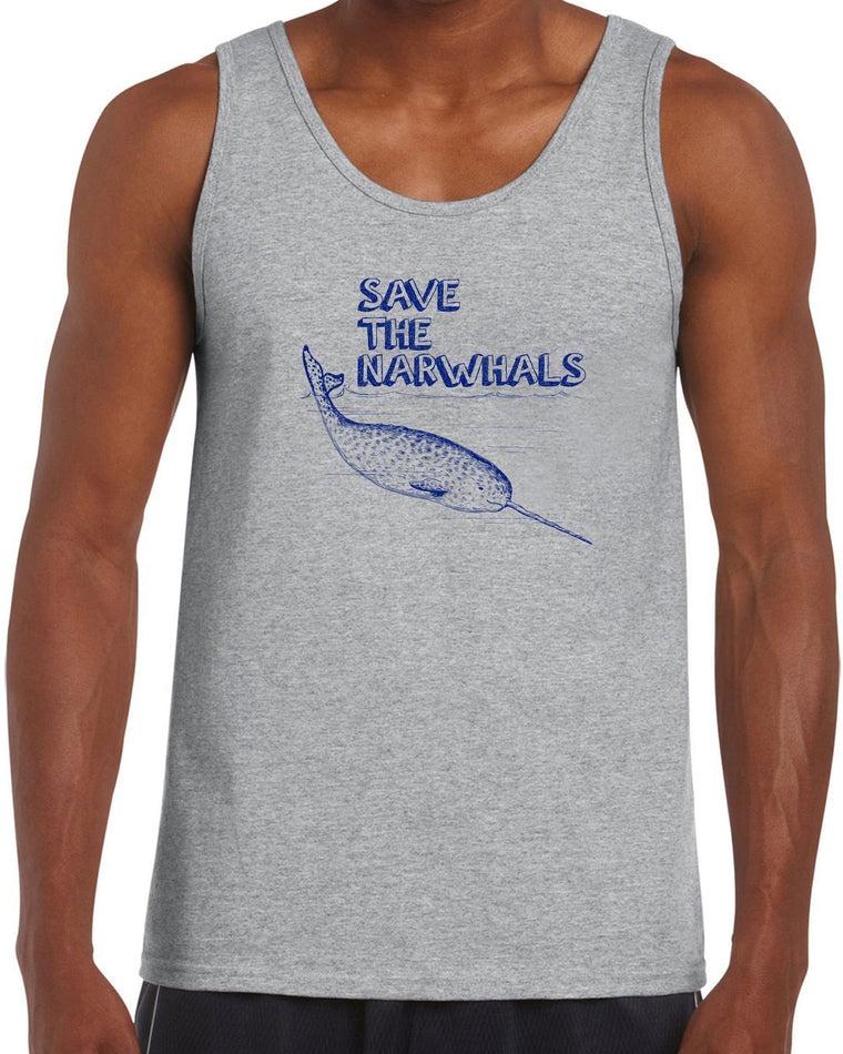 Men's Sleeveless Tank Top - Save the Narwhals