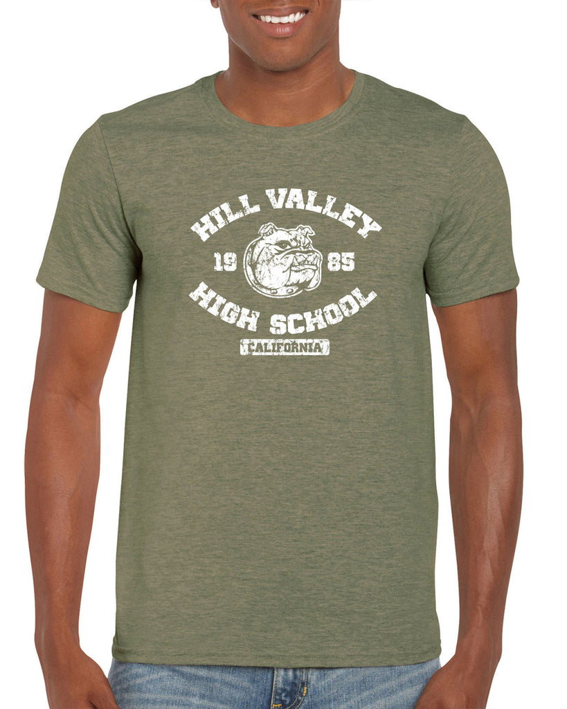 Hill Valley High School Mens T-Shirt Funny 80s Movie Back To The Future Marty Mcfly Halloween Costume Vintage Retro