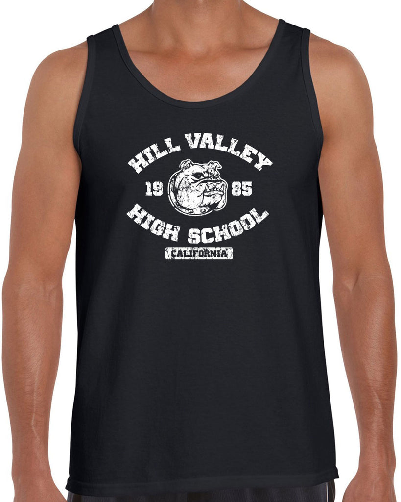 Hill Valley High School Tank Top Funny 80s Movie Back To The Future Marty Mcfly Halloween Costume Vintage Retro