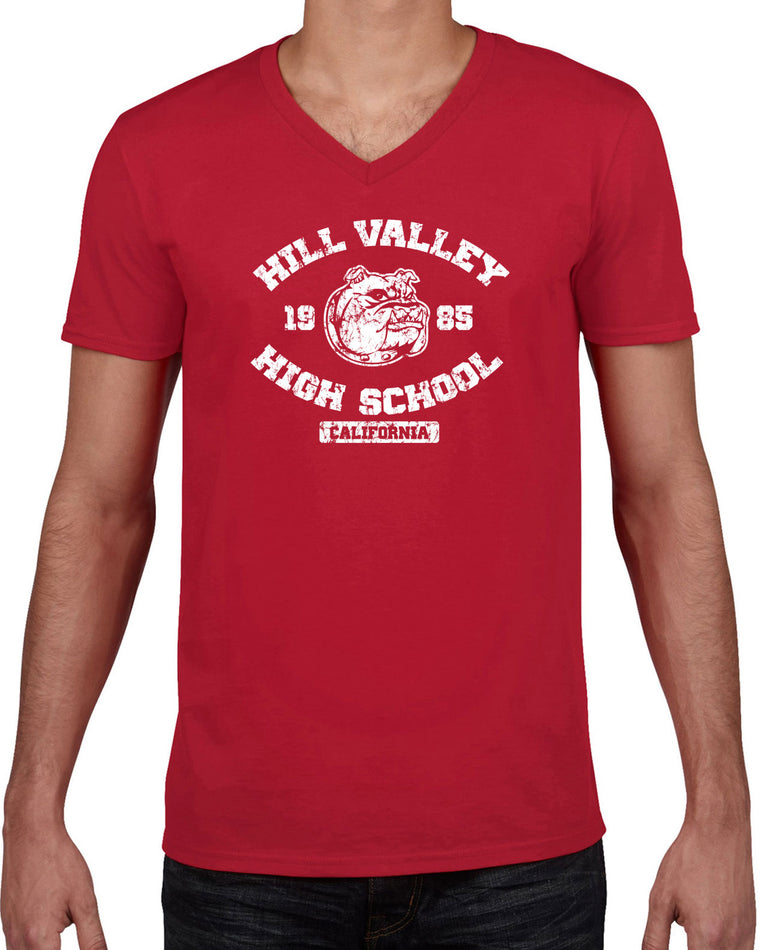 Men's Short Sleeve V-Neck T-Shirt - Hill Valley High School