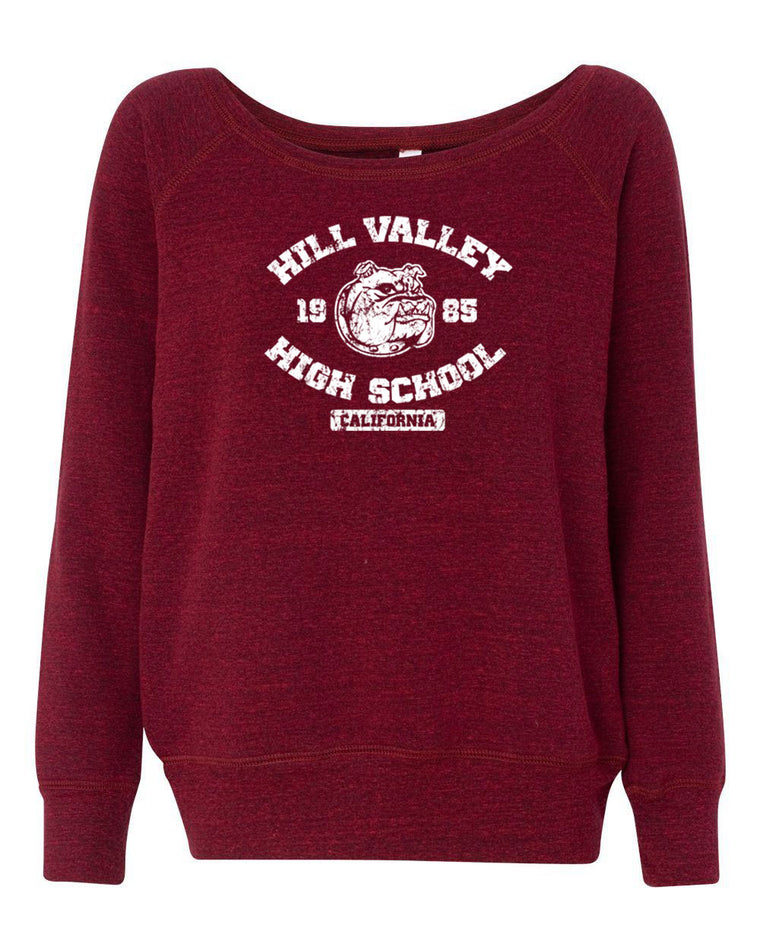Women's Off the Shoulder Sweatshirt - Hill Valley High School